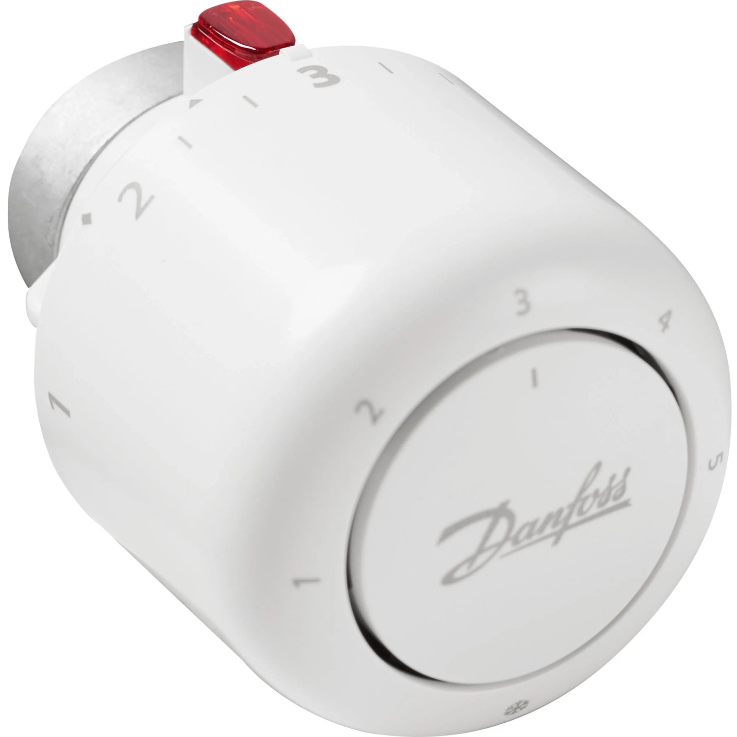 Danfoss Thermostatkopf RA/VL für Heizungs-Installation, weiße Ausführung mit rotem Frostschutzknopf.