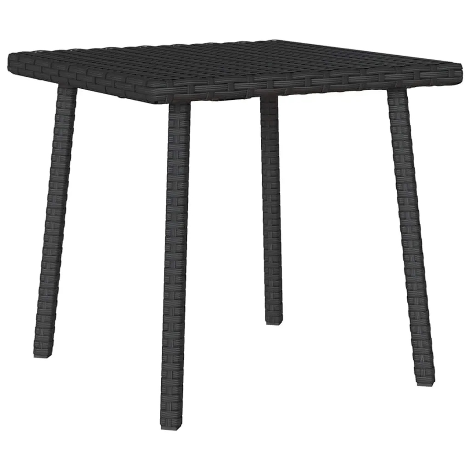 vidaXL Garten-Couchtisch Rechteckig Schwarz 40x40x37 cm Poly Rattan 4104045