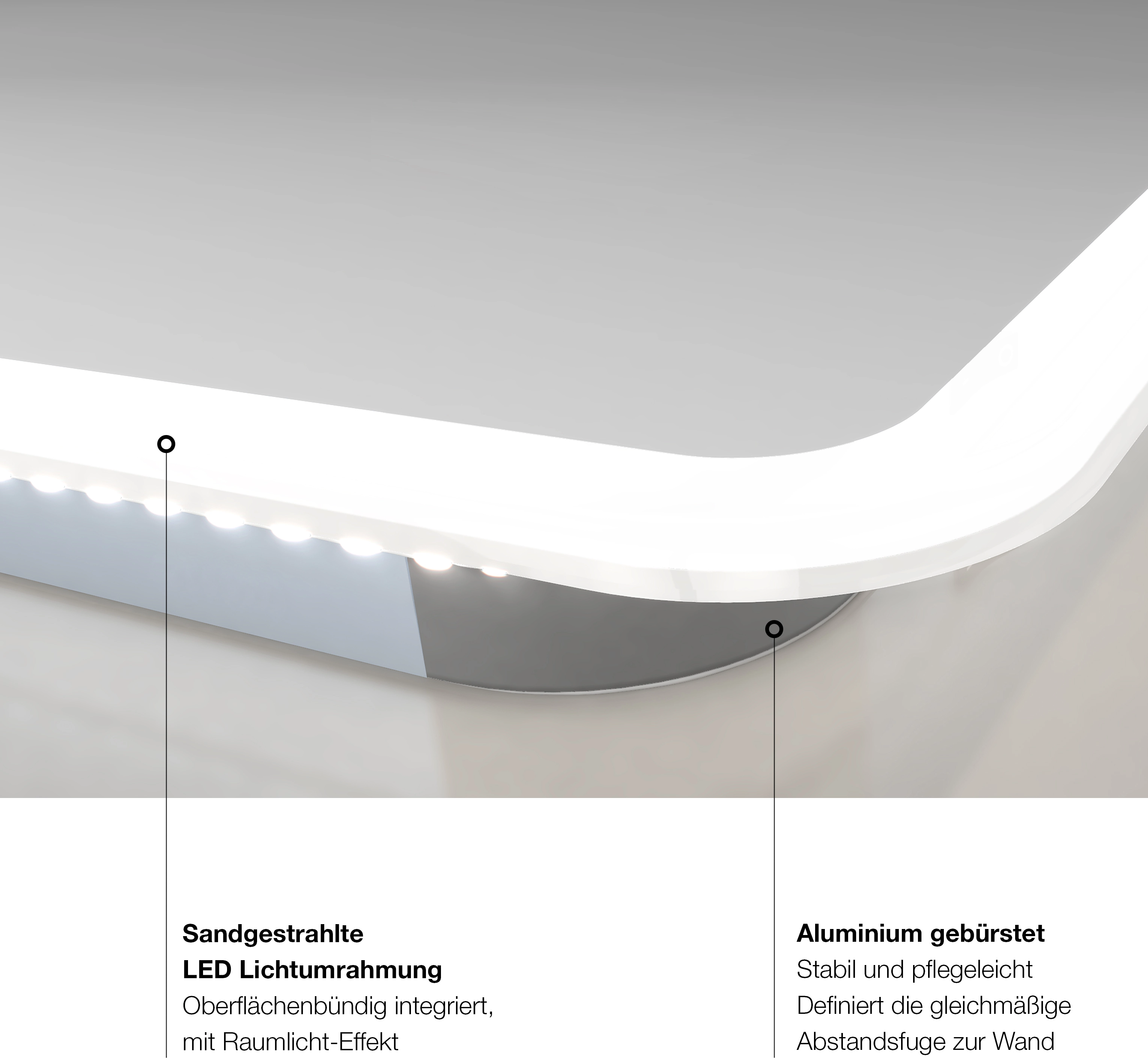 OBI LED-Lichtspiegel Design Silver kaufen 70 cm 120 cm x DSK Luna bei