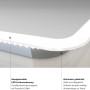 Detailaufnahme: DSK Design LED-Lichtspiegel Silver Rio mit sandgestrahlter Lichtumrahmung.