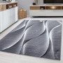 Ayyildiz Kurzflorteppich Parma 9310, 240x340 cm, schwarz mit modernem Wellenmuster.