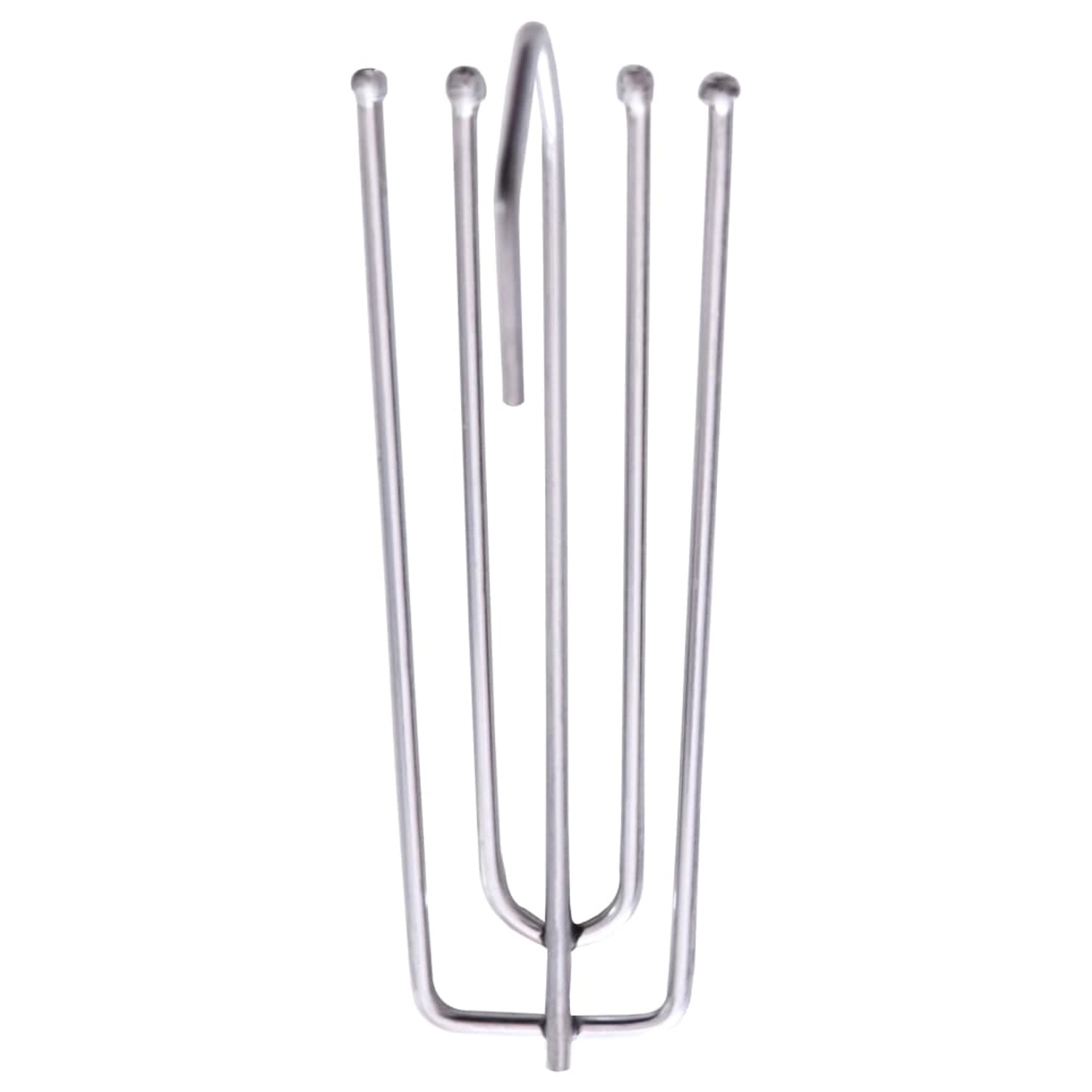 Metallhaken für Verdunkelungsvorhänge, Detailaufnahme.