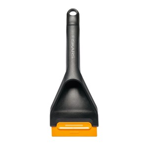 Fiskars Auto-Eiskratzer Solid, orange-schwarz, mit Duo-Schaber für Eis und Schnee.