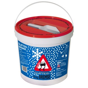 Eimer Winterstreumittel Glatteisbremse, 10 kg, mit Schaufel. Salzfreies Granulat gegen Glätte.