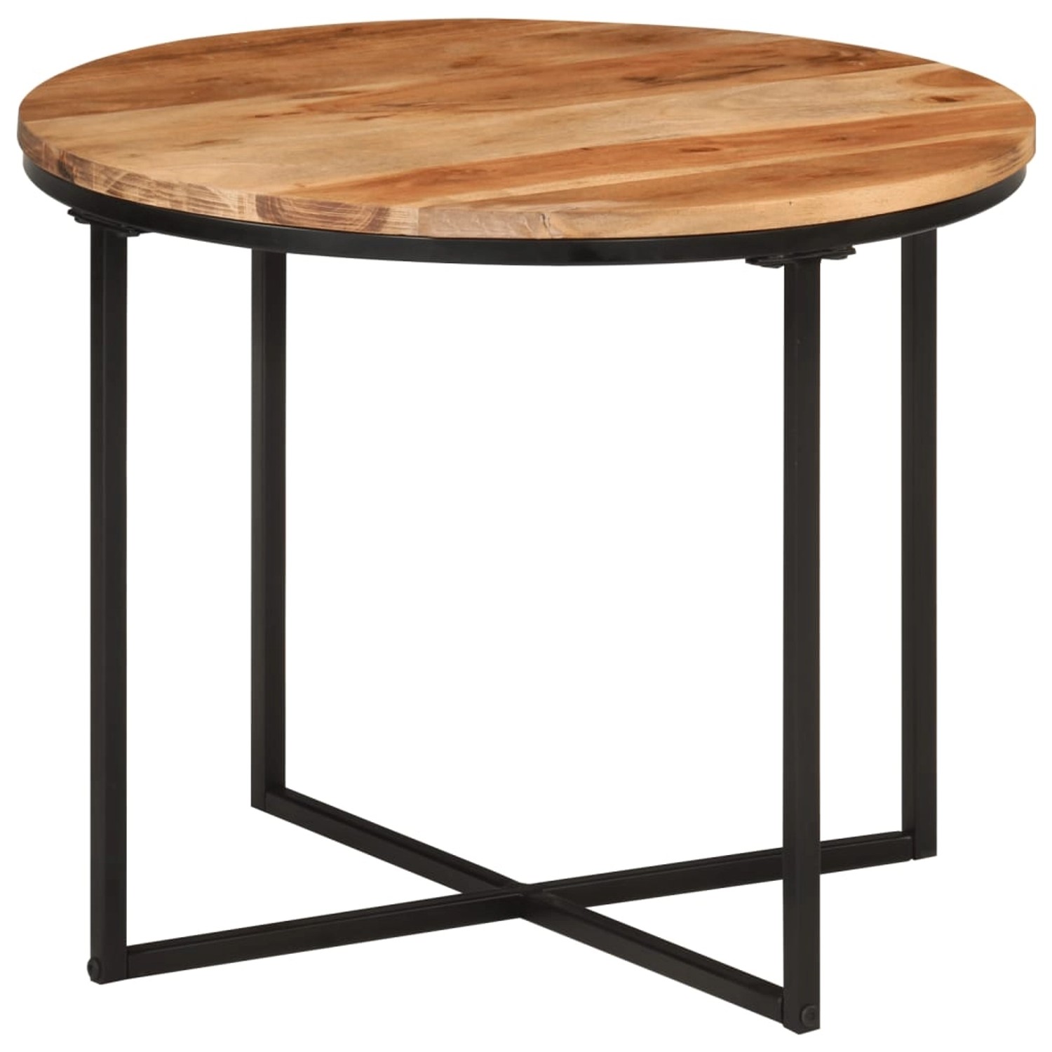 vidaXL Couchtisch 55x55x45 cm Massivholz Akazie und Eisen 372741