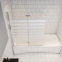 Badewanneaufsatz 120x140cm, 2-teilige Faltwand links, 6mm ESG Nano-Glas Duschwand.