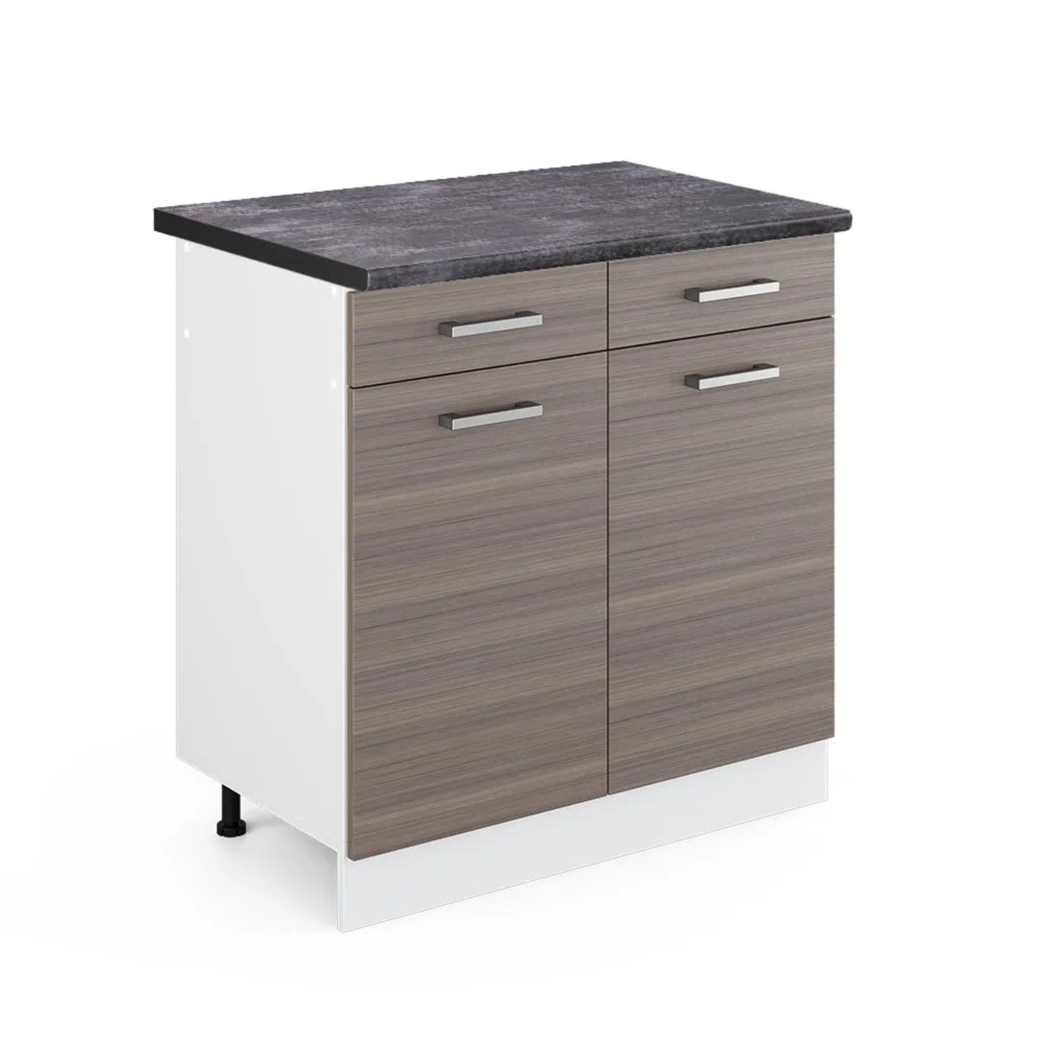 Vicco Küchenunterschrank R-Line Schubladenschrank für die Küche Grau Weiß 80 cm AP Anthrazit