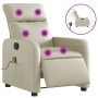 Elektrischer Massagesessel in Creme Kunstleder mit Vibrationsmassage und verstellbarer Rückenlehne.