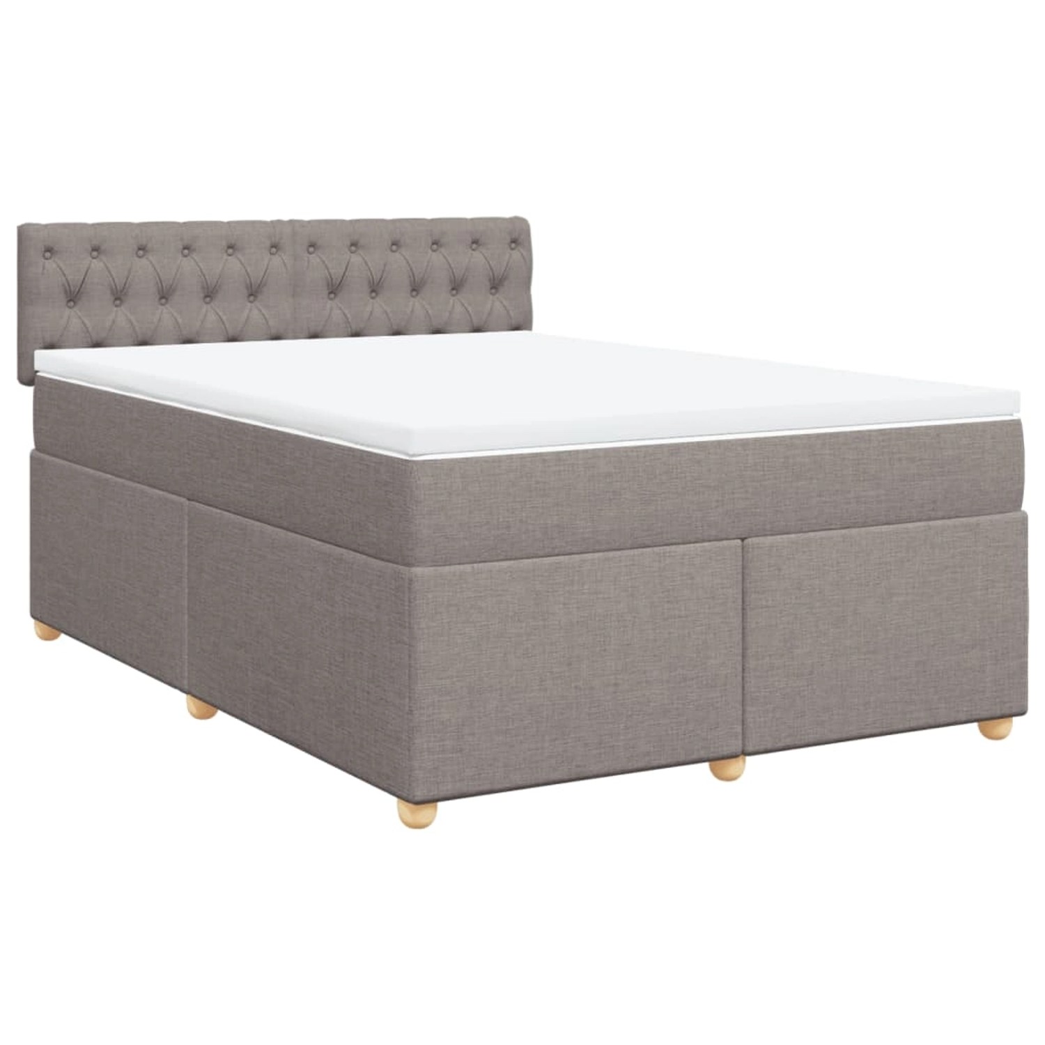 vidaXL Boxspringbett mit Matratze Taupe 140x190 cm Stoff 3286686 günstig online kaufen
