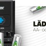 Energizer Schnell-Ladegerät mit 4 AA Akkus. Ladegerät für 1-4 AA/AAA NiMH Akkus mit LED Anzeige.