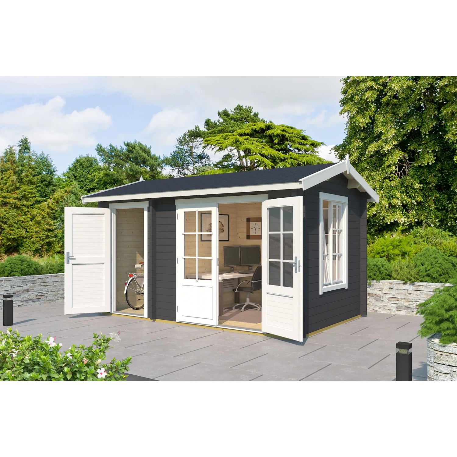 Lasita Gartenhaus Wrexham 1 Carbongrau 390 cm x 240 cm