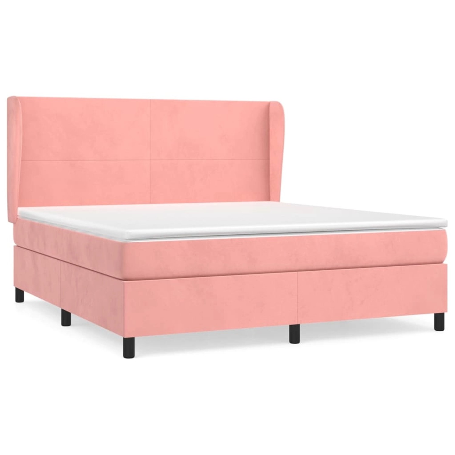 vidaXL Boxspringbett mit Matratze Rosa 160x200 cm Samt1395812 günstig online kaufen