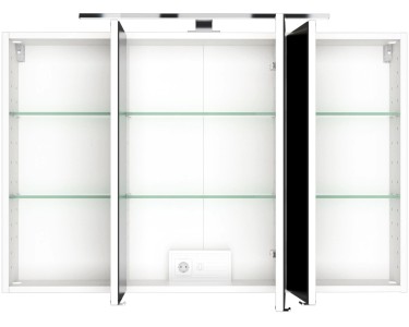 Held Spiegelschrank Ferrara 100 cm Weiß Türen mit Softclose