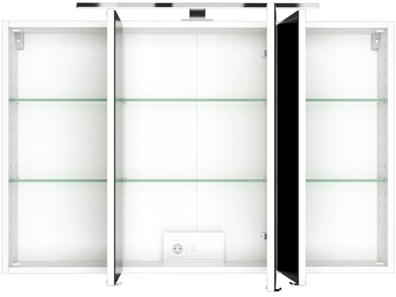 Held Spiegelschrank Ferrara Weiß 100 cm mit Türen Softclose