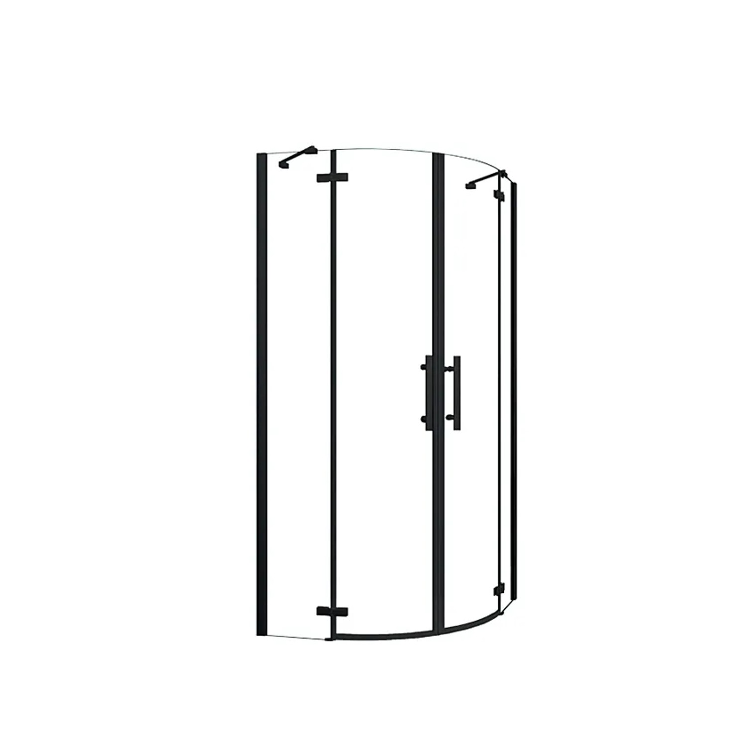 Duschparadies Duschkabine 80 x 80 cm Runddusche Höhe 195cm Schwarz Viertelkreis Duschabtrennung 6mm Nano Glas Dusche Mit Weiß Duschtasse Typ HQXB