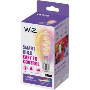 WIZ E27 LED-Lampe ST64, 6,3W, 470lm, dimmbar, smarte Steuerung per App.