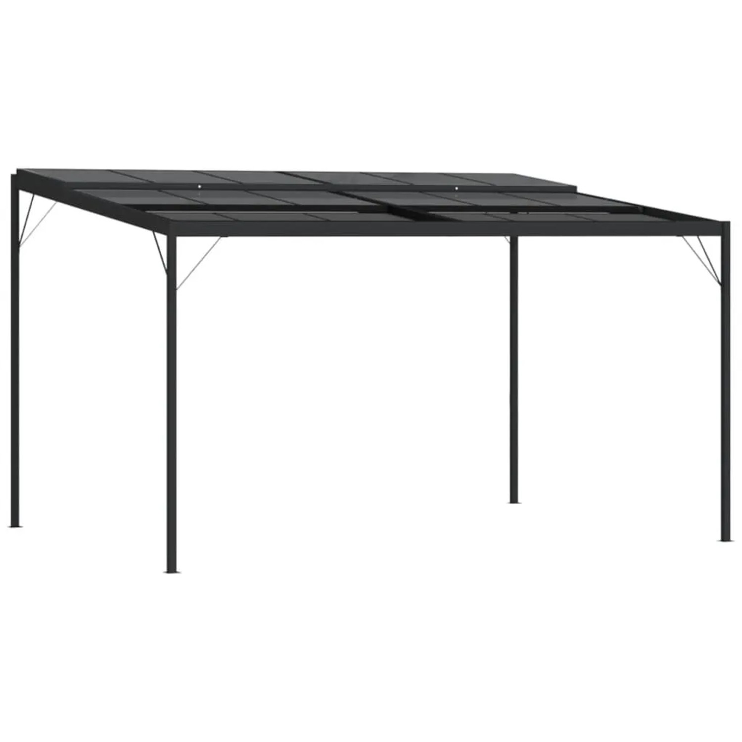 vidaXL Pavillon mit Dach Anthrazit 4x3x2,5 m Aluminium und Stahl 48605