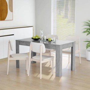vidaXL Esstisch, Betongrau, 140 cm, aus Holzwerkstoff. Moderner Tisch für Esszimmer oder Küche.