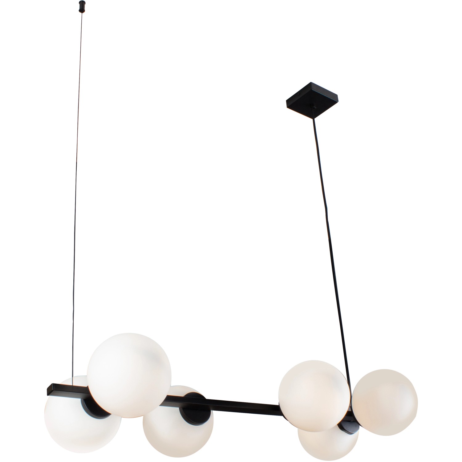 Eco-Light Pendelleuchte Pluto 6-flammig Schwarz 31,7 cm x 80 cm günstig online kaufen