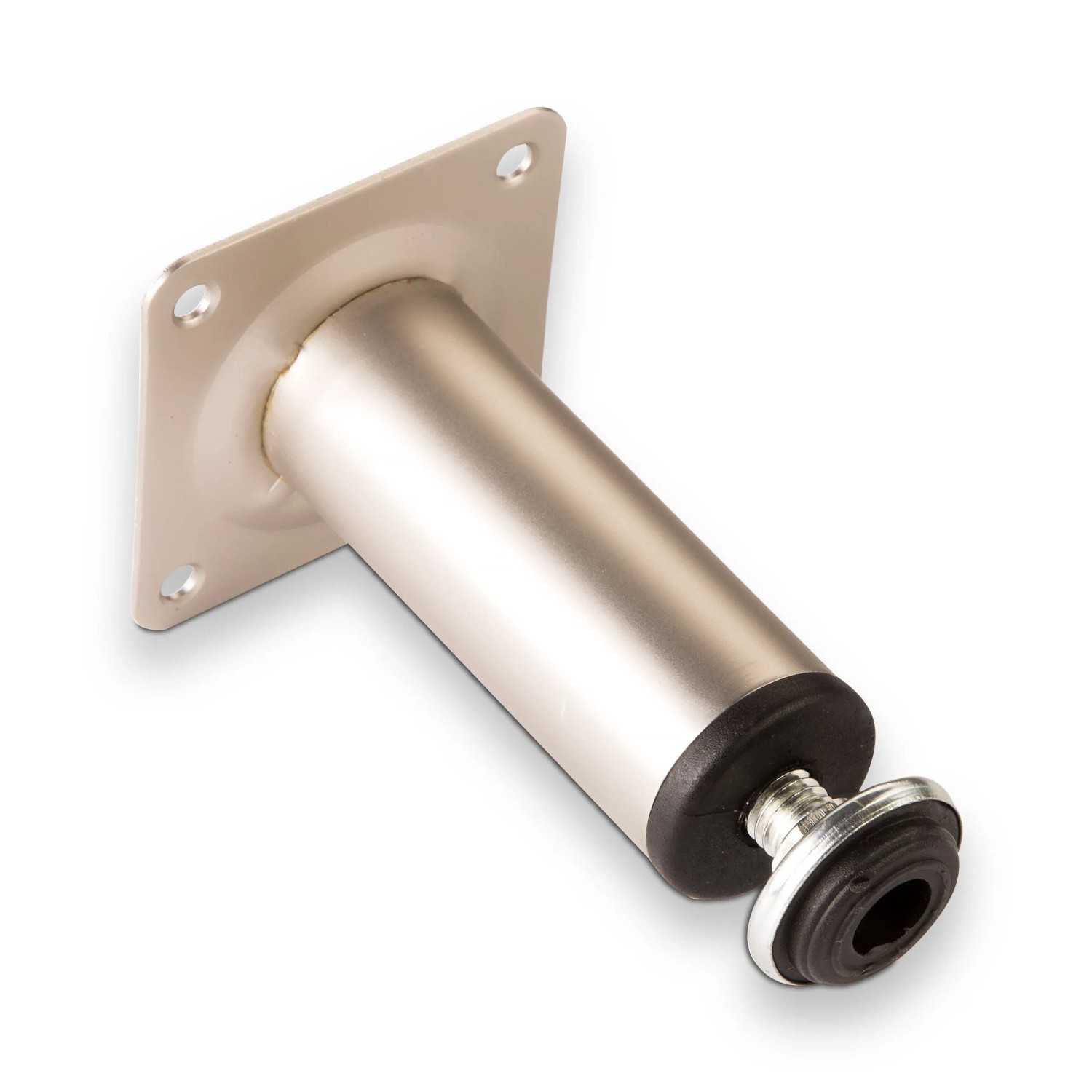 SOTECH Möbelfuß Eckig 100 mm mit Höhenverstellung Bis 10 mm Edelstahloptik Matt