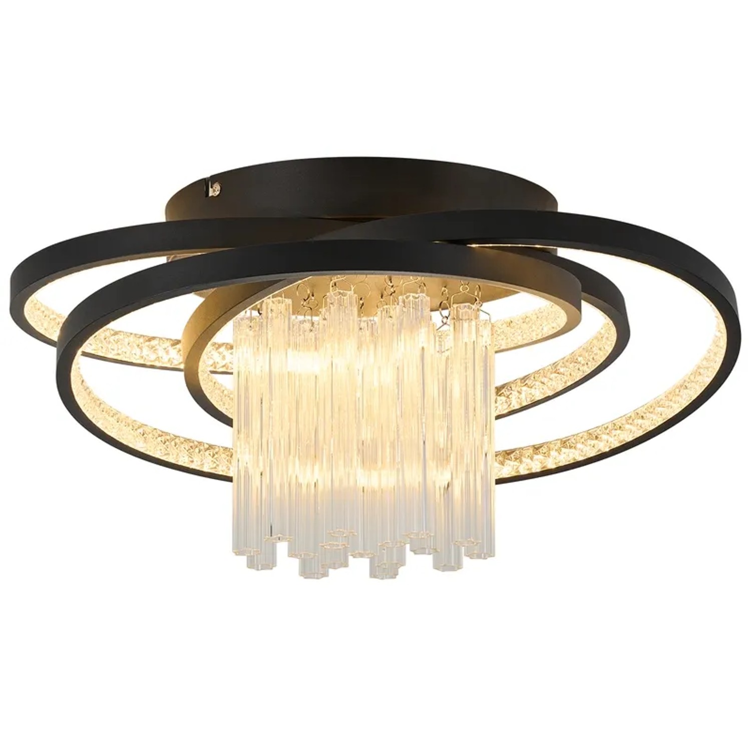 Nettlife Rangel LED Deckenleuchte aus Metall Schwarz L 50 cm max. 40 W