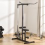 HOMCOM Kraftturm Dip-Station, schwarz, mit verstellbarem Sitz für Sport & Fitness zu Hause.
