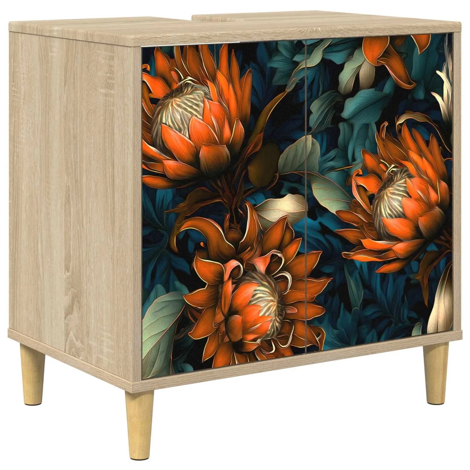vidaXL Badezimmerschrank LOCHEM Sonoma 60 x 40 x 60 cm Holzwerkstoff 8007390