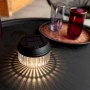 2er Set: Schwarze Lutec LED Solar Tischleuchte Diva, Ø 11cm. Deko-Leuchte für Garten und Tisch.