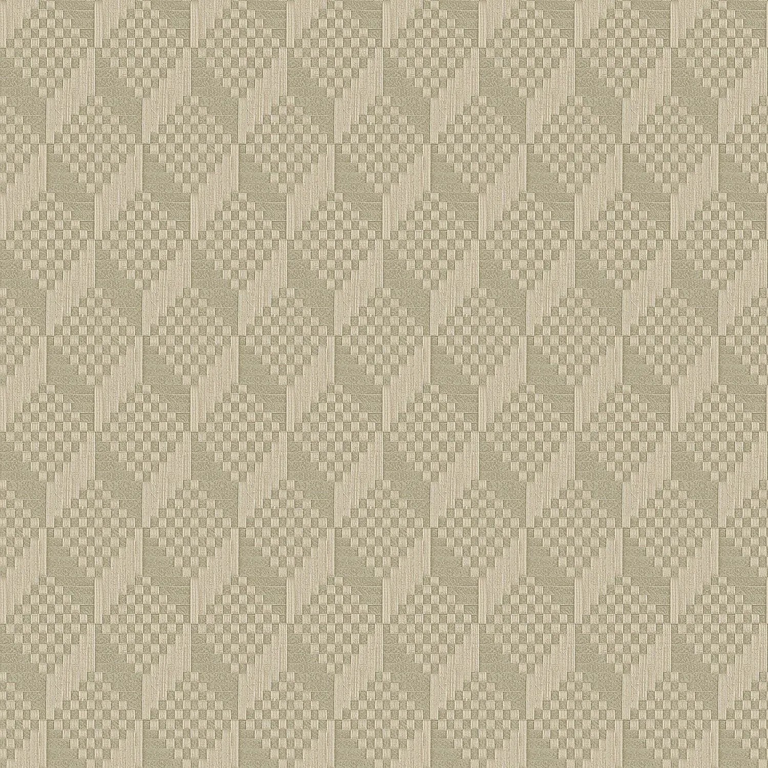 PROFHOME Gr322304-Di 3D Tapete Rauten Muster Oliv Elfenbein Gelb-Grau 0,53 m x 10,05 m  5,33 m2