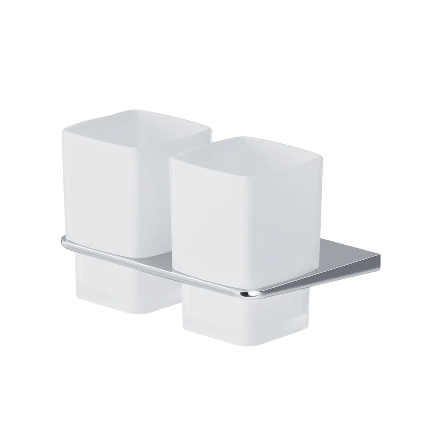 AM.PM Doppelglasbecher mit Chrom-Wandhalterung Inspire V2.0 für Bad.