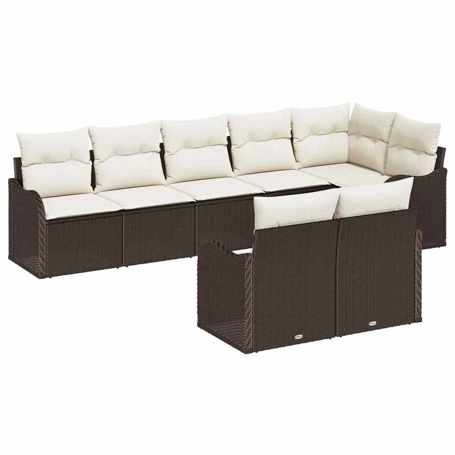 vidaXL 8-Teiliges Garten-Sofa-Set mit Kissen in Braun aus Poly Rattan 33544 günstig online kaufen