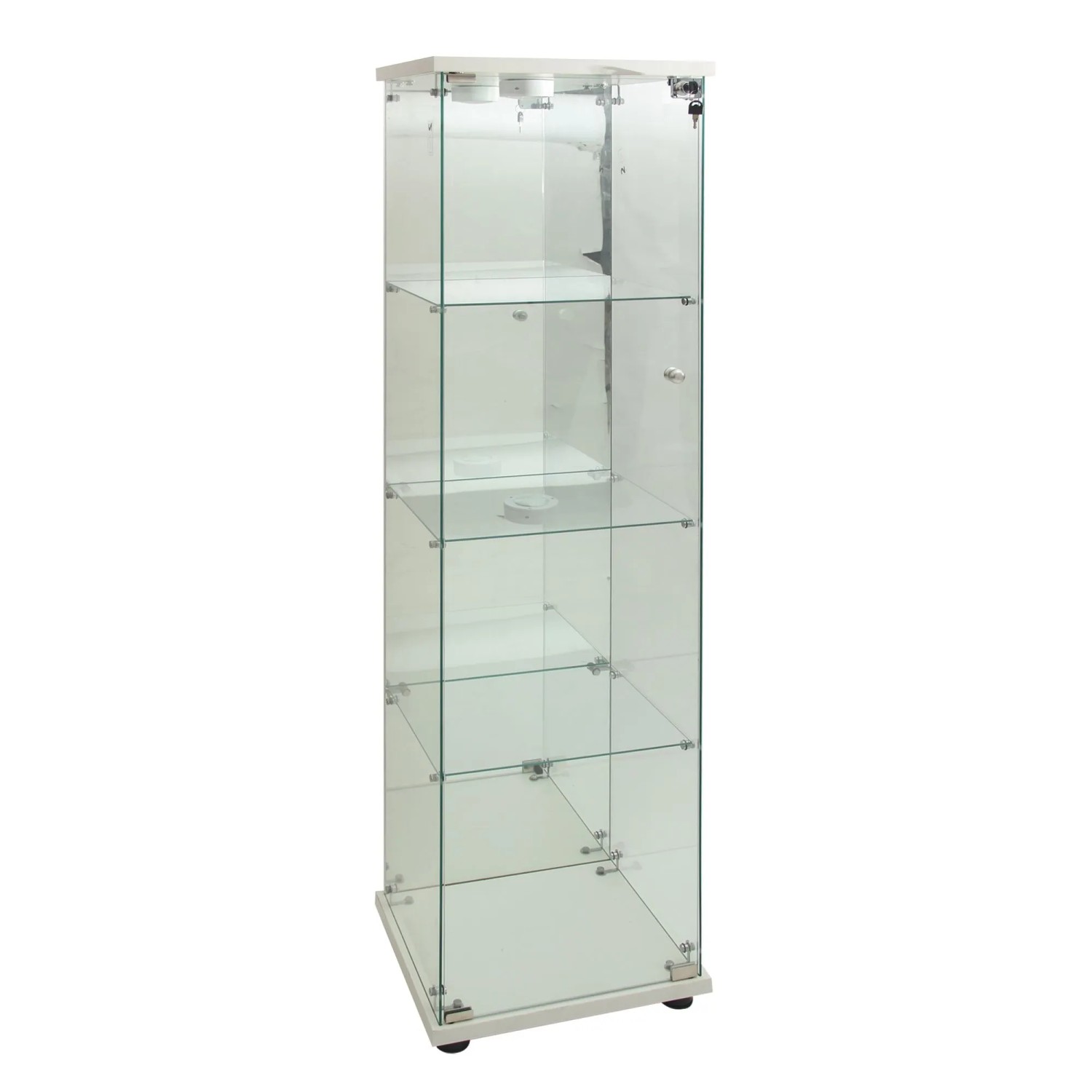 PXloue VITRINE mit LED-Beleuchtung - Staubdicht Weiß für Wohnzimmer