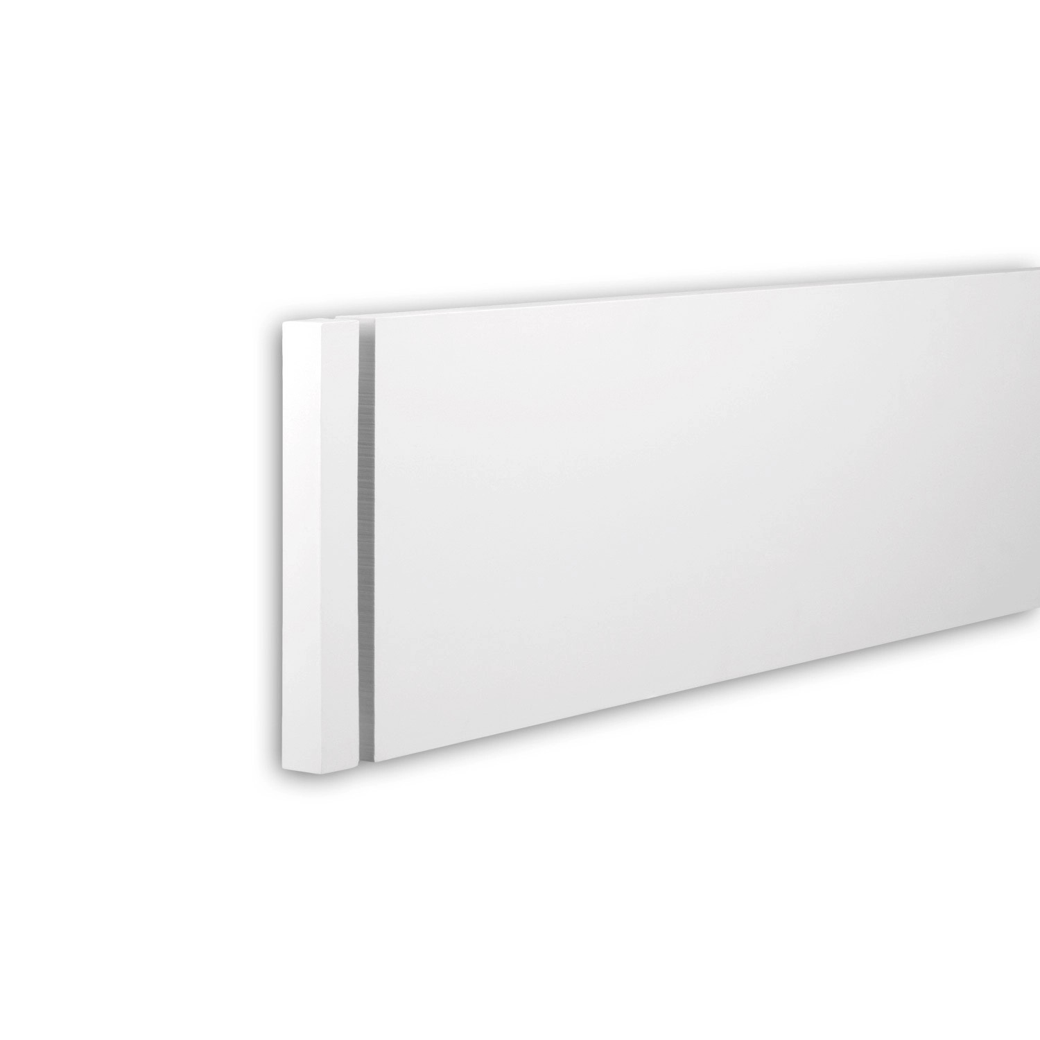 PROFHOME 403131 Stirnelement Außenstuck Zierelement Fassaden Element 3 cm x 3 cm x 24,4 cm Weiß