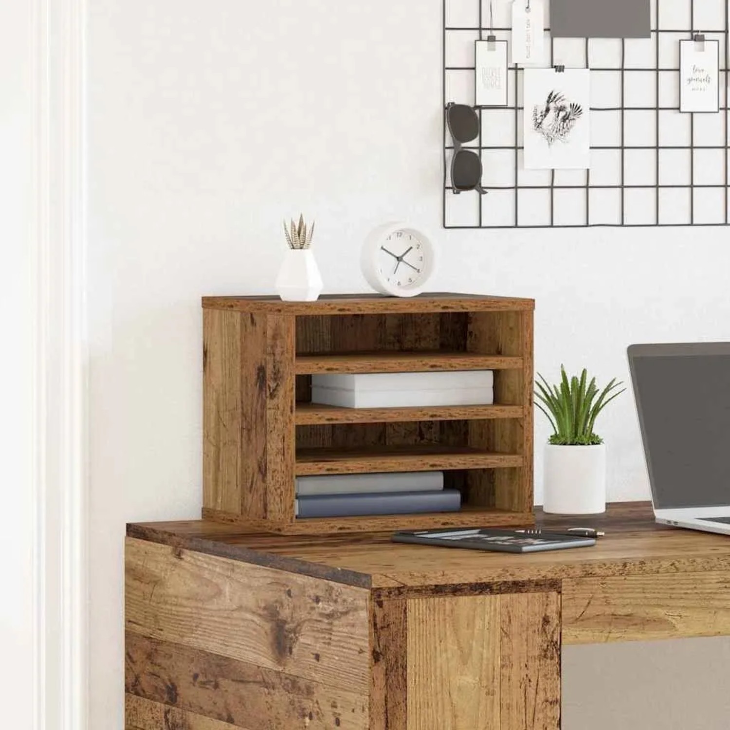 vidaXL Schreibtisch Organizer Altholz 36 x 26 x 29,5 cm Holzwerkstoff 869201_4