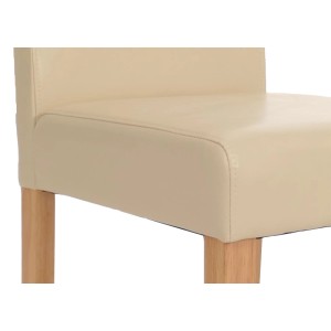 CHEFGASTRO Esszimmerstuhl Klassisch & Zeitlos 90x43x56cm Sitzhöhe 45cm Leder Helle Beine Creme