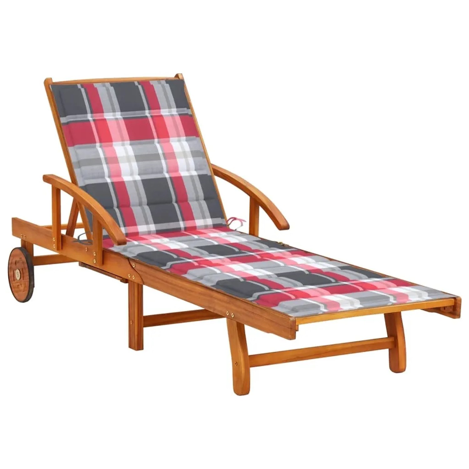 vidaXL Sonnenliege mit Auflage 200 x 67 x 30/51/62/77/85 cm Akazie Massivholz