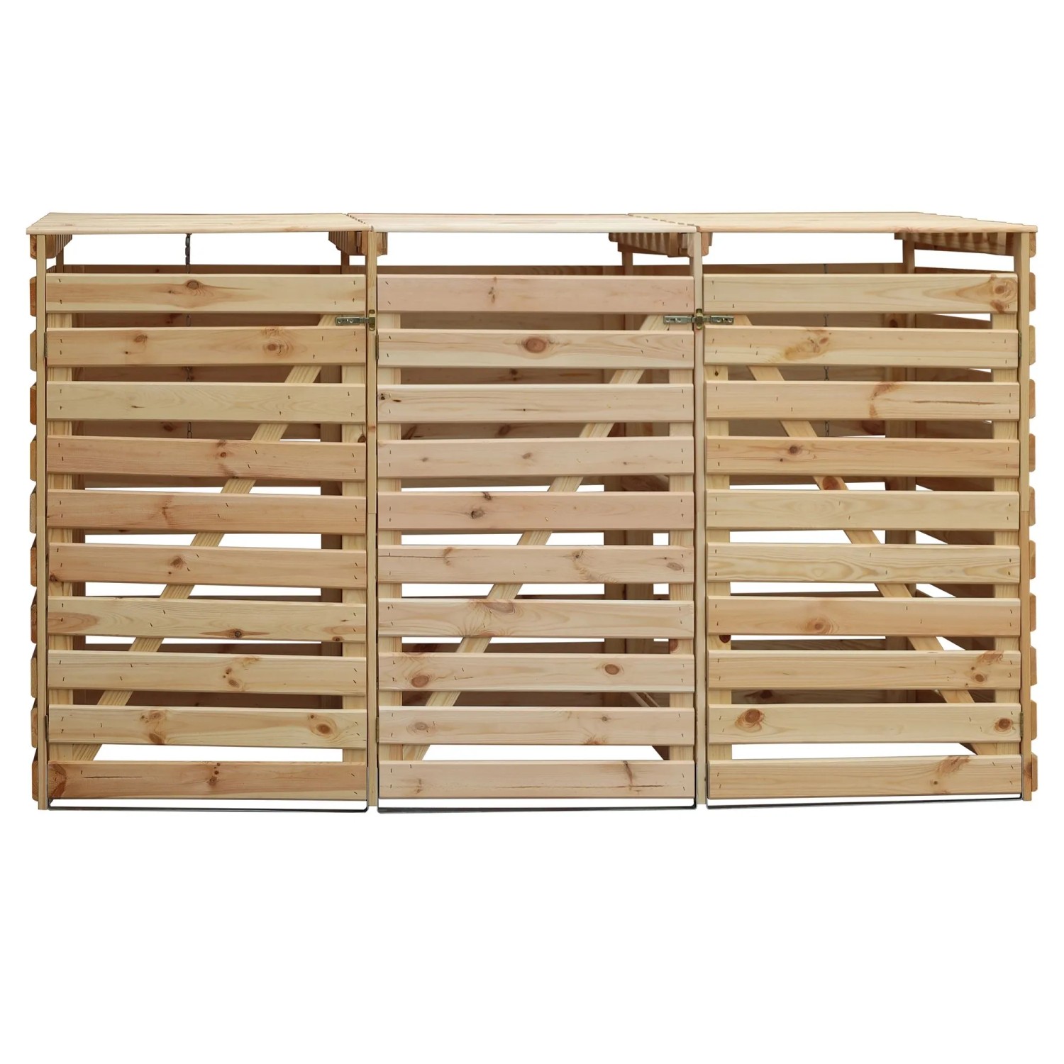 Promadino Mülltonnenbox Vario V 3 Tonnen Lärche 219 x 92 x 122 cm Natur FSC®