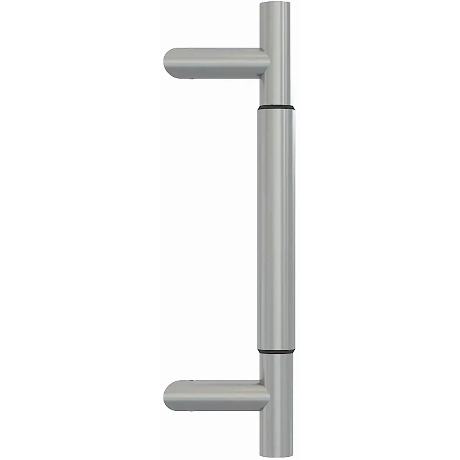 Edelstahl Stoßgriff-Set für Haustüren, variabel verstellbar von 400-600 mm.