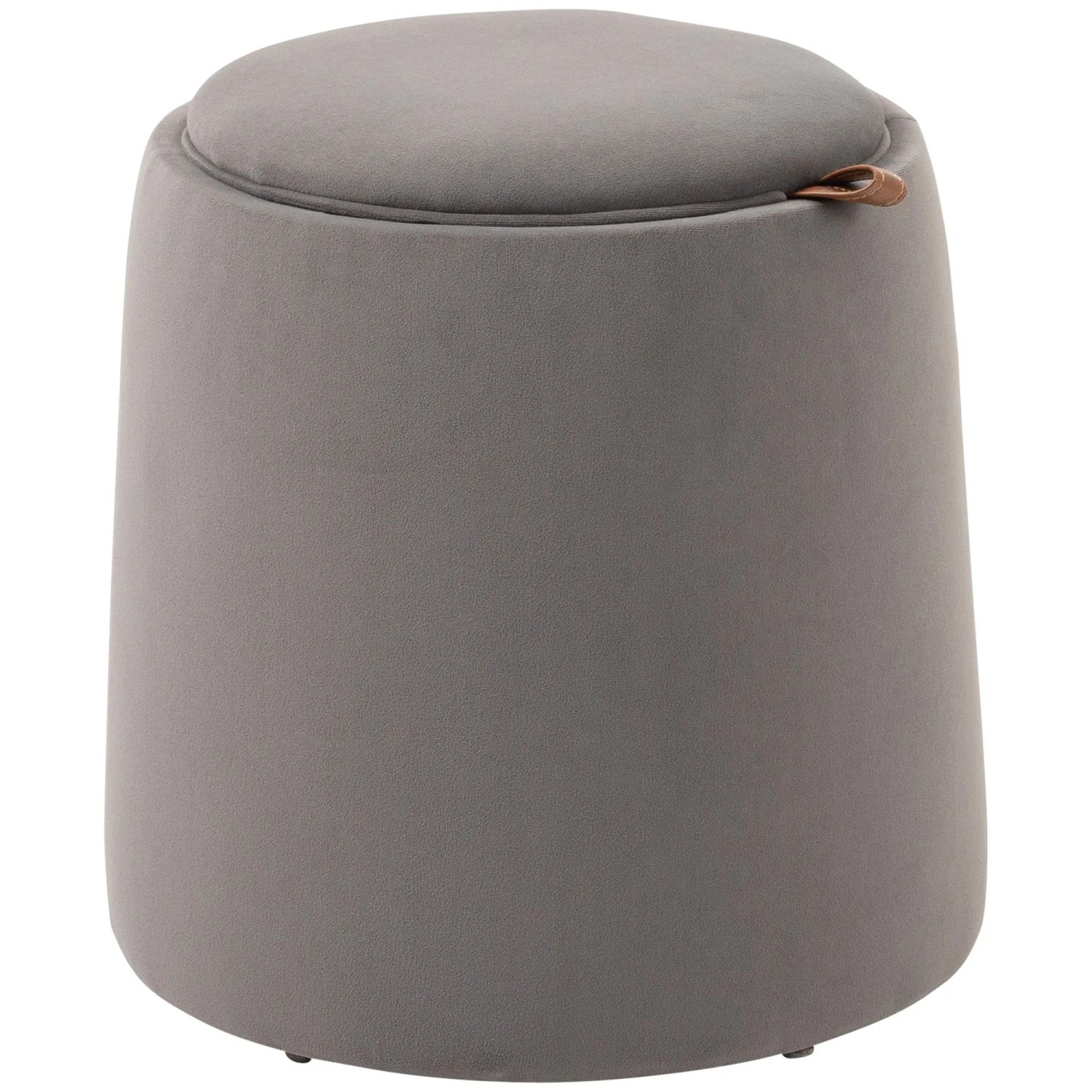 HOMCOM Ottomane Sitzhocker Rund mit Stauraum Dunkelgrau Ø44 cm x 47,5 cm