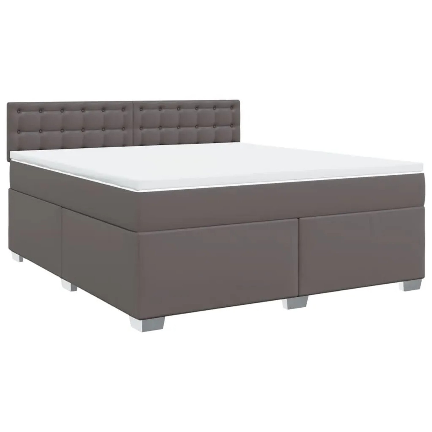vidaXL Boxspringbett mit Matratze Grau 180x200 cm Kunstleder 3286134 günstig online kaufen