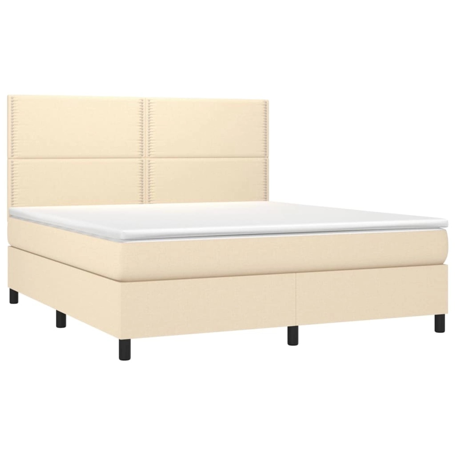 vidaXL Boxspringbett mit Matratze & LED Creme 180x200 cm Stoff 3134818 günstig online kaufen