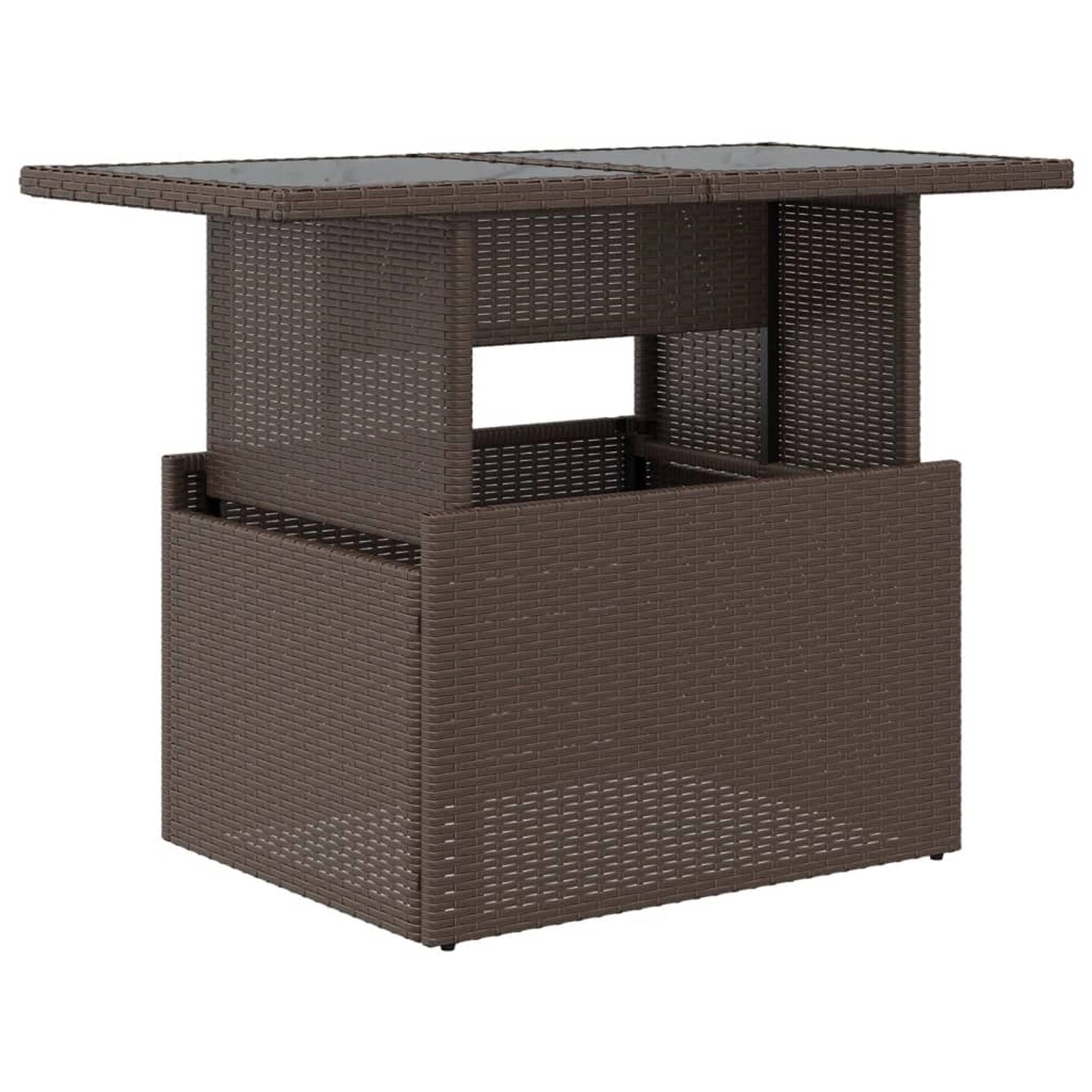 vidaXL Gartentisch mit Glasplatte Braun 100x55x73 cm Poly Rattan 366208 günstig online kaufen