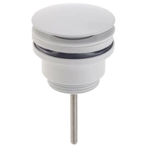 Kronenbach Pop Up Ablaufventil, rund und kurz, in Weiß Matt für Waschbecken.