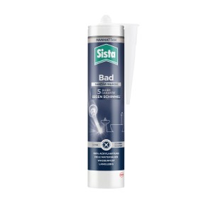 Sista Bad Sanitär Silikon, 280ml Kartusche in Manhattan, für schimmelresistente Fugen im Bad.