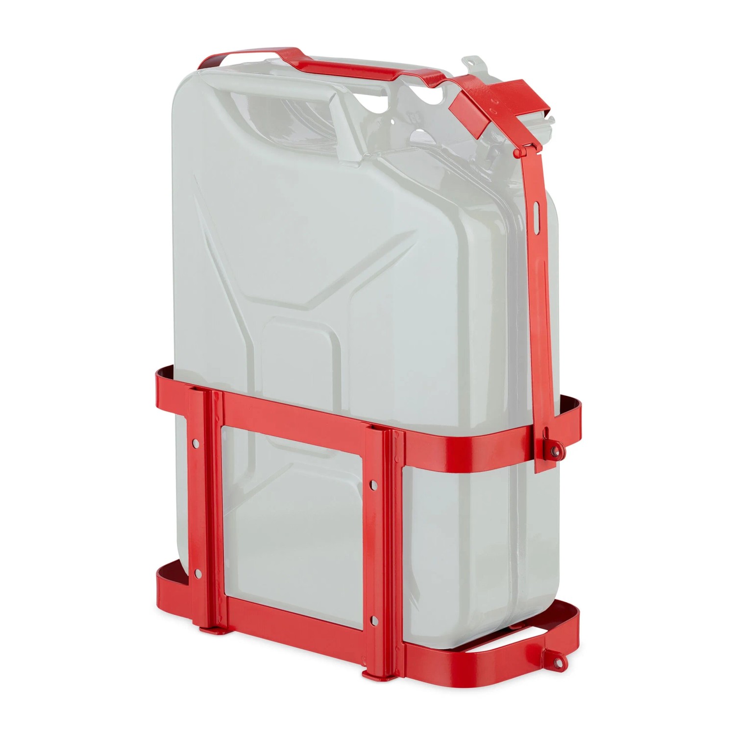 Relaxdays Benzinkanisterhalterung Eisen Rot Abschließbar 49,5 cm x 42 cm x 21 cm 3 kg