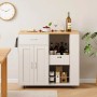 PXloue Küchenschrank auf Rollen-Sideboard mit Schublade Arbeitsplatte & Handtuchhalter Weiß_2