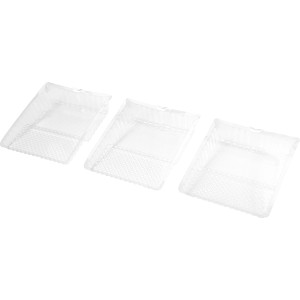 3er-Set LUX Farbwannen-Einleger, 26x32cm, transparent, mit Abstreifvorrichtung für Farbroller.