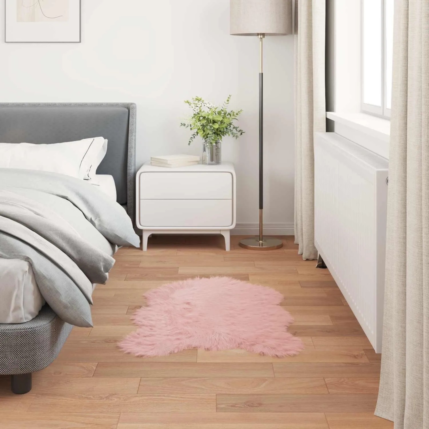 vidaXL Kunstschaffell Teppich Tafalla Rosa 80 x 120 cm Polyester 42021564_4
