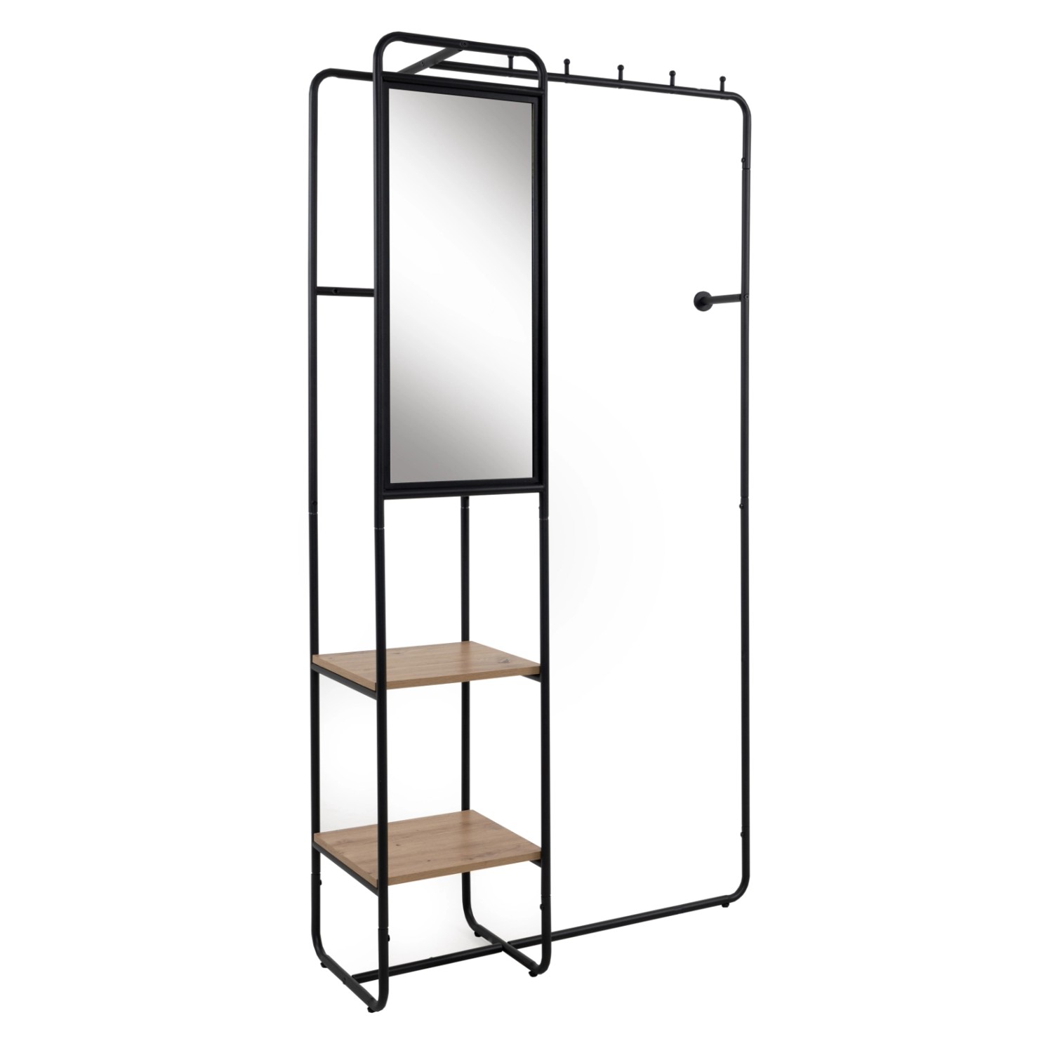 Furn.Design Kompaktgarderobe Schwarz Metall 100 cm mit Spiegel Wick günstig online kaufen