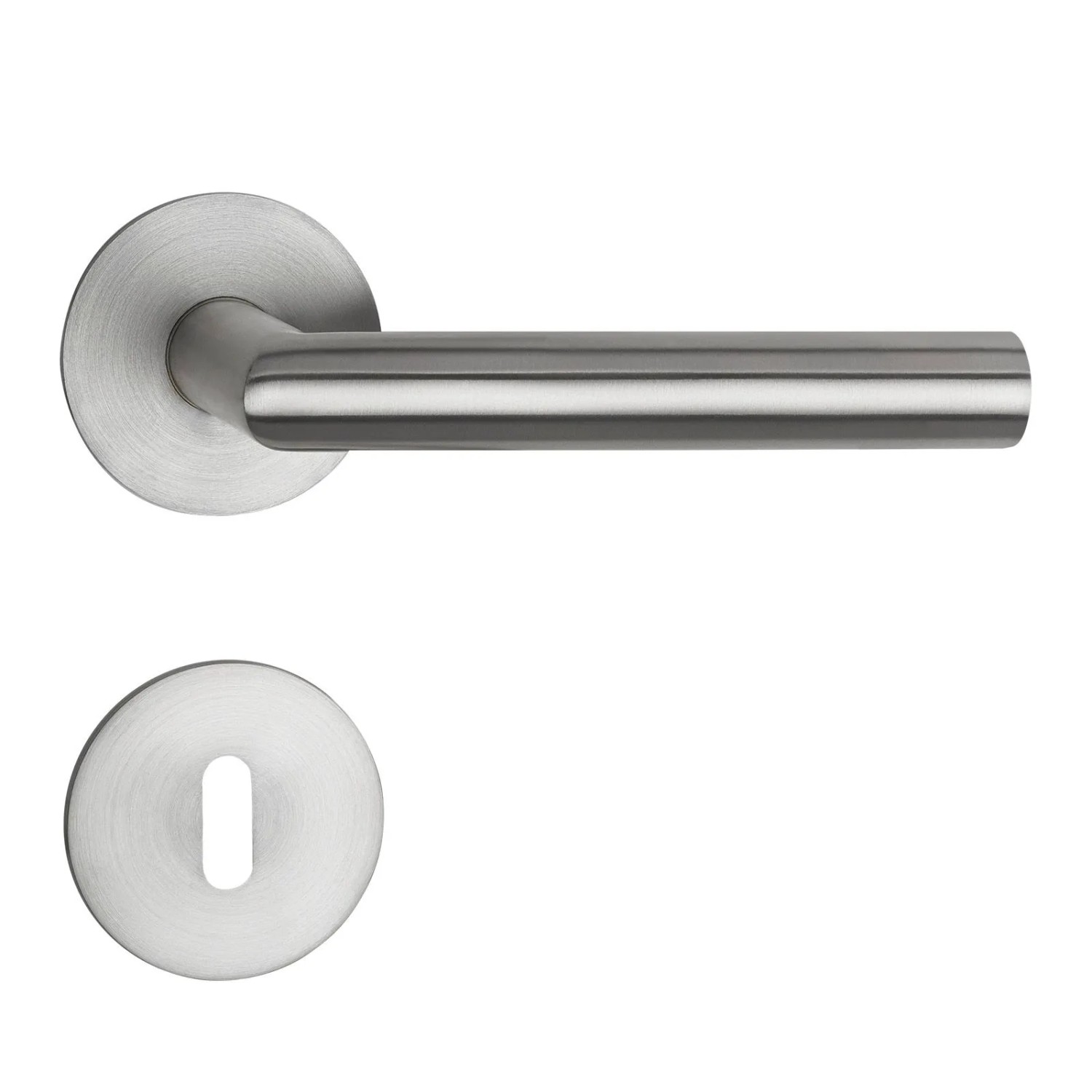 SOTECH Türdrückergarnitur THORE Edelstahl SS304 mit Flachrosetten und Magnetischer Cliptechnik Buntbart BB mit Befestigungsmaterial